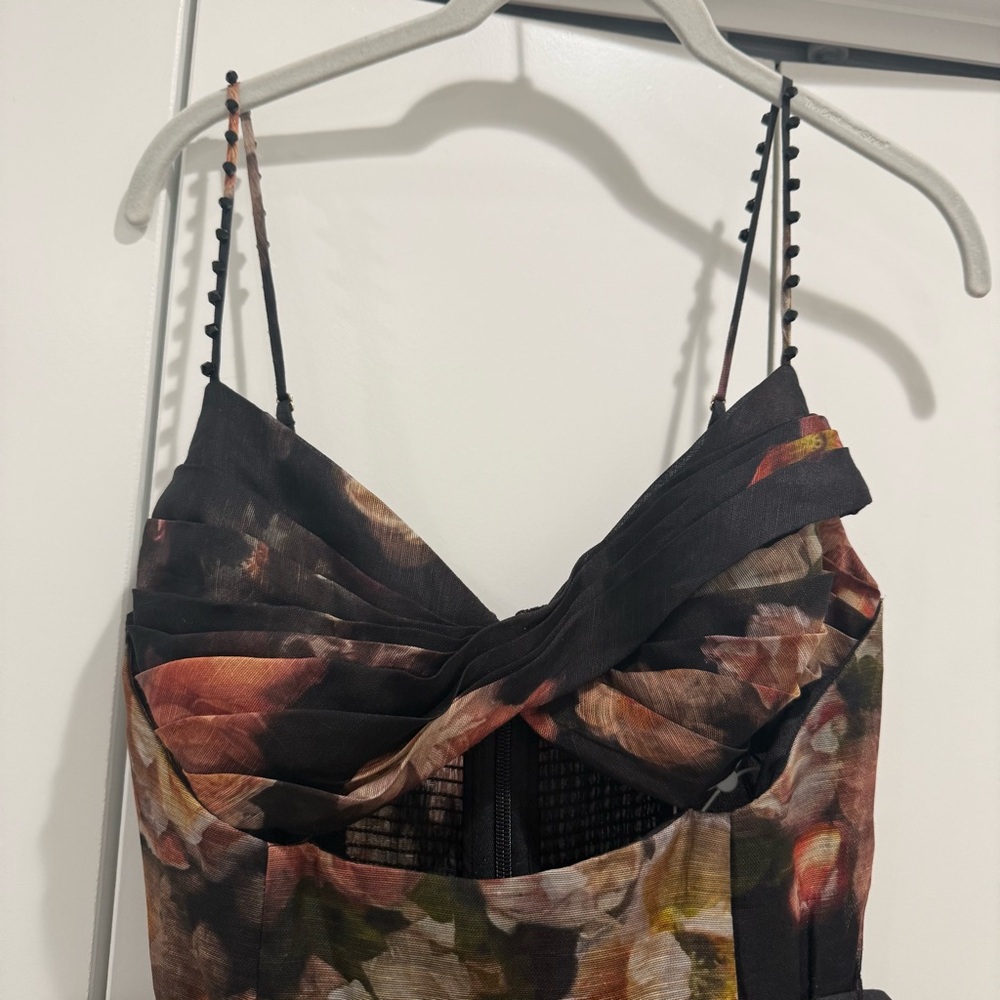 NWT: Zimmermann Hypnotic Twist Midi Dress in Russet Floral - Picture 4 of 8